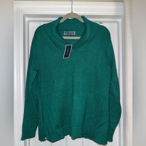 Karen Scott Green V-Neck Sweater